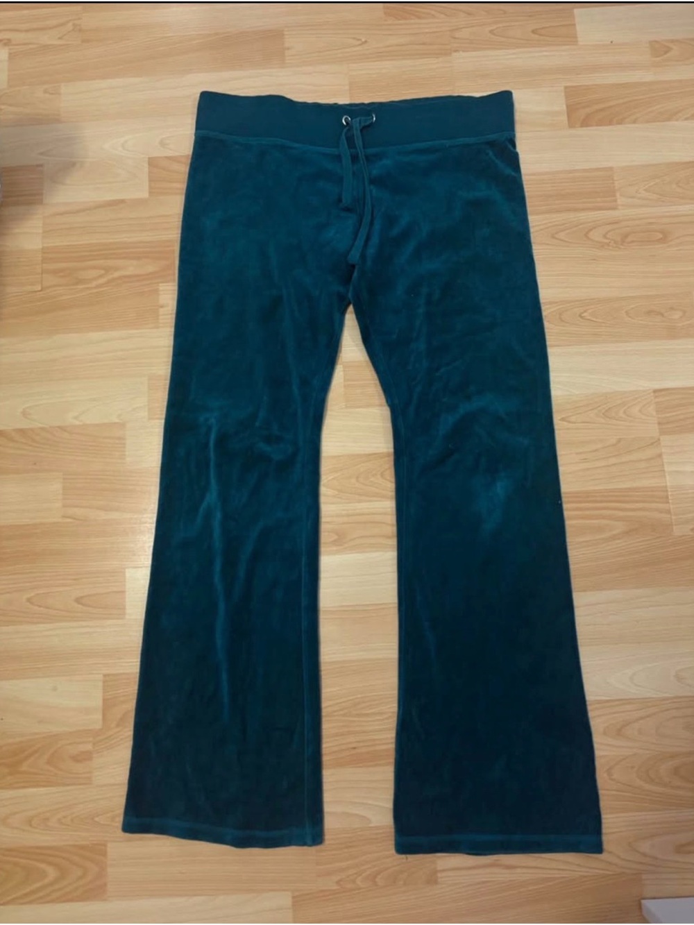 VINTAGE Juicy Couture Teal Plush Flare sweats